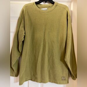 Columbia Sportswear Men's Ribbed Thermal Olive Green Long Sleeve Pullover Size M
